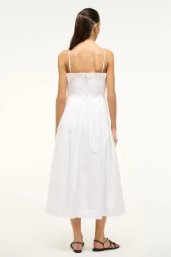 Poplin Shop|Dresses<STAUD MIDI BELLA DRESS   WHITE