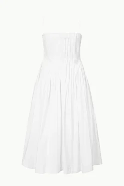 Poplin Shop|Dresses<STAUD MIDI BELLA DRESS   WHITE