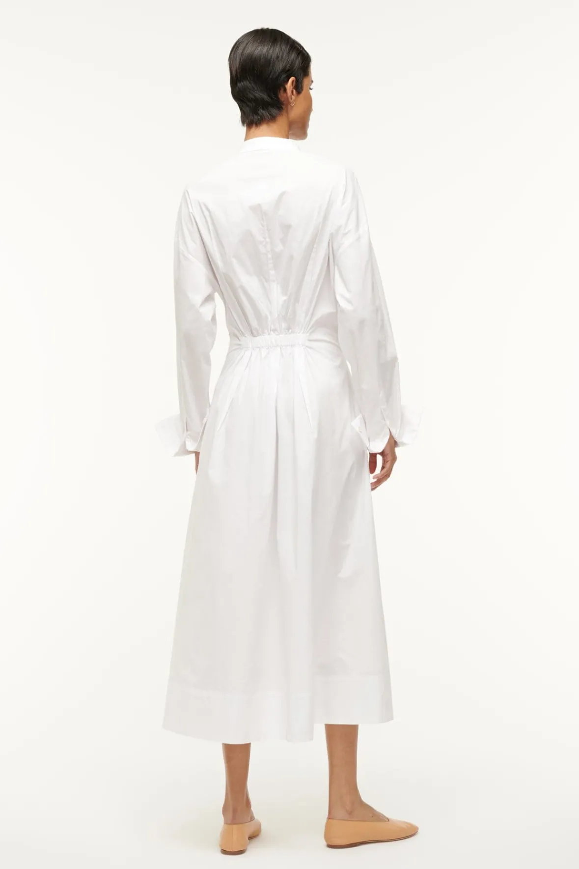 Poplin Shop|Dresses<STAUD MIDI LORENZA DRESS WHITE