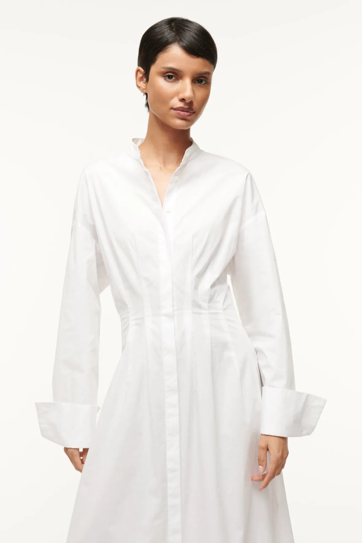 Poplin Shop|Dresses<STAUD MIDI LORENZA DRESS WHITE