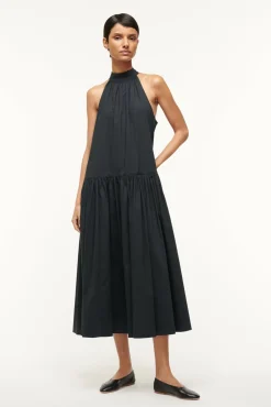 Poplin Shop|Dresses<STAUD MIDI MARLOWE DRESS   BLACK