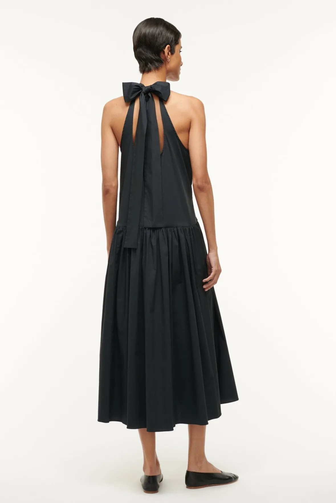 Poplin Shop|Dresses<STAUD MIDI MARLOWE DRESS BLACK
