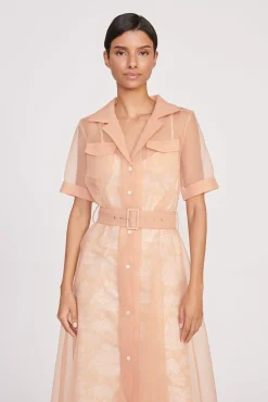 Dresses<STAUD MILLIE DRESS  BEIGE IVORY TOILE BEIGEIVORYTOILE