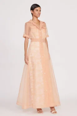 Dresses<STAUD MILLIE DRESS  BEIGE IVORY TOILE BEIGEIVORYTOILE