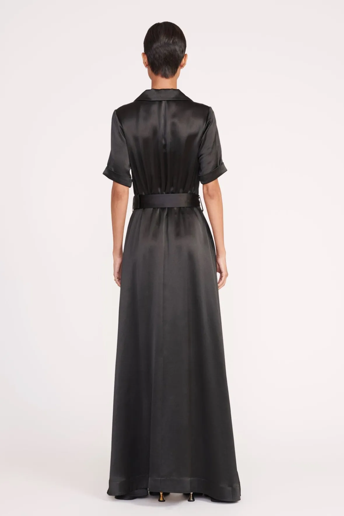 Dresses<STAUD MILLIE DRESS SATIN BLACK