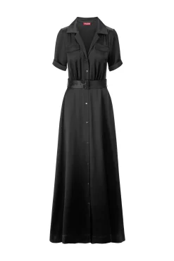 Dresses<STAUD MILLIE DRESS SATIN BLACK