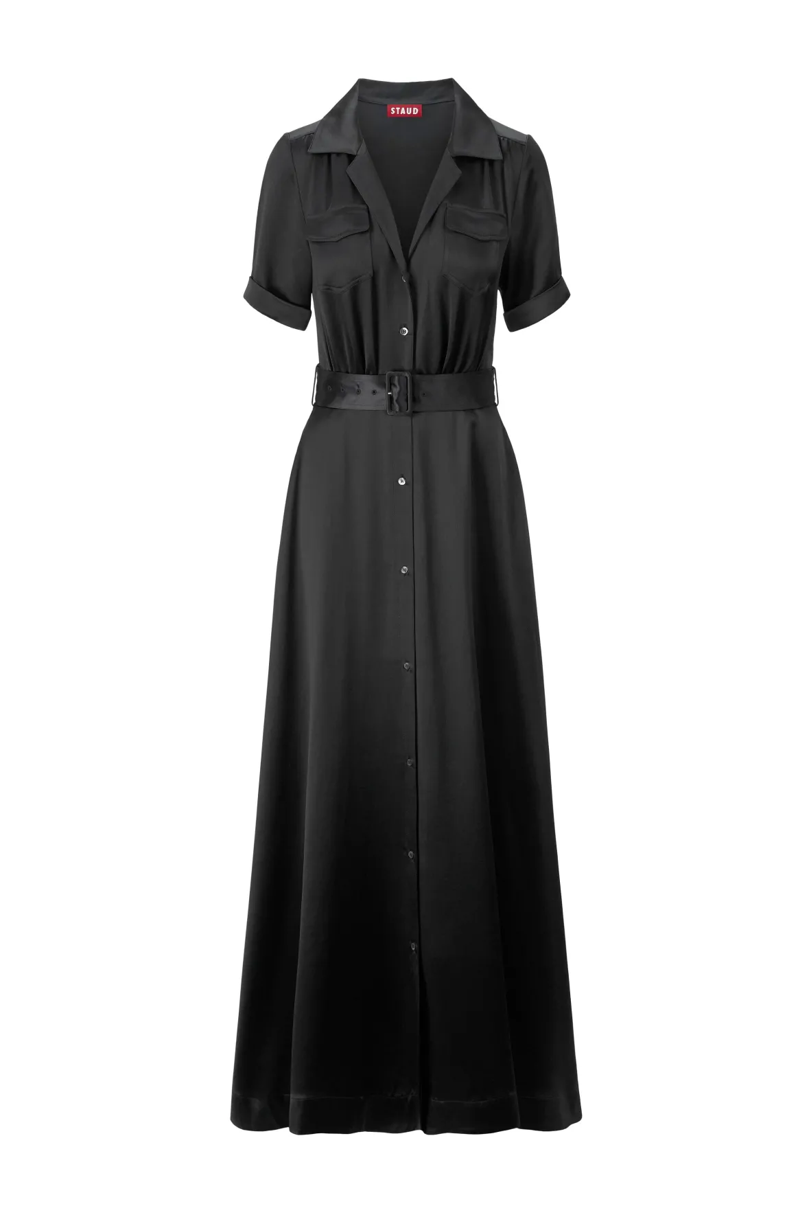 Dresses<STAUD MILLIE DRESS SATIN BLACK