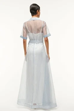 The Evening Edit|Dresses<STAUD MILLIE DRESS  IVORY MICRO STRIPE IVORYMICROSTRIPE