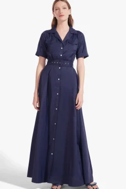 Dresses<STAUD MILLIE DRESS   NAVY
