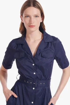 Dresses<STAUD MILLIE DRESS   NAVY