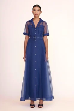 Dresses<STAUD MILLIE DRESS   ORGANZA NAVY