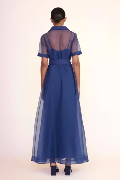 Dresses<STAUD MILLIE DRESS ORGANZA NAVY