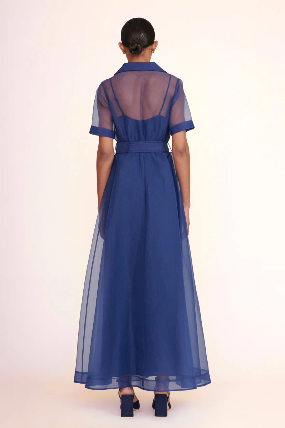 Dresses<STAUD MILLIE DRESS ORGANZA NAVY