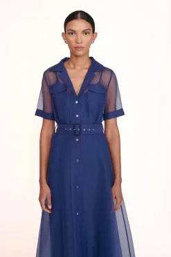 Dresses<STAUD MILLIE DRESS ORGANZA NAVY
