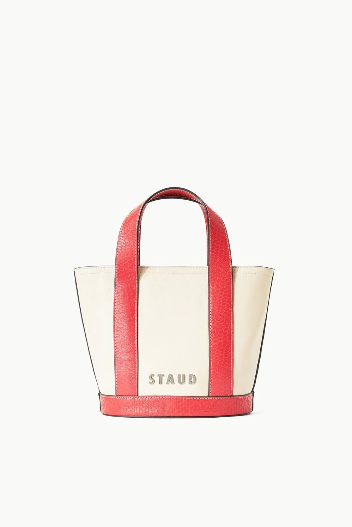 Allora|Totes<STAUD MINI ALLORA TOTE CREAM RED ROSE CREAMREDROSE