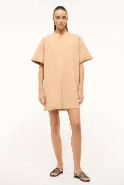 Dresses<STAUD MINI AMIGONI DRESS   FAWN