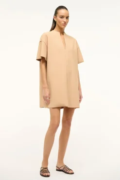 Dresses<STAUD MINI AMIGONI DRESS   FAWN