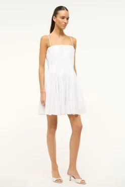 Poplin Shop|Dresses<STAUD MINI BELLA DRESS   WHITE