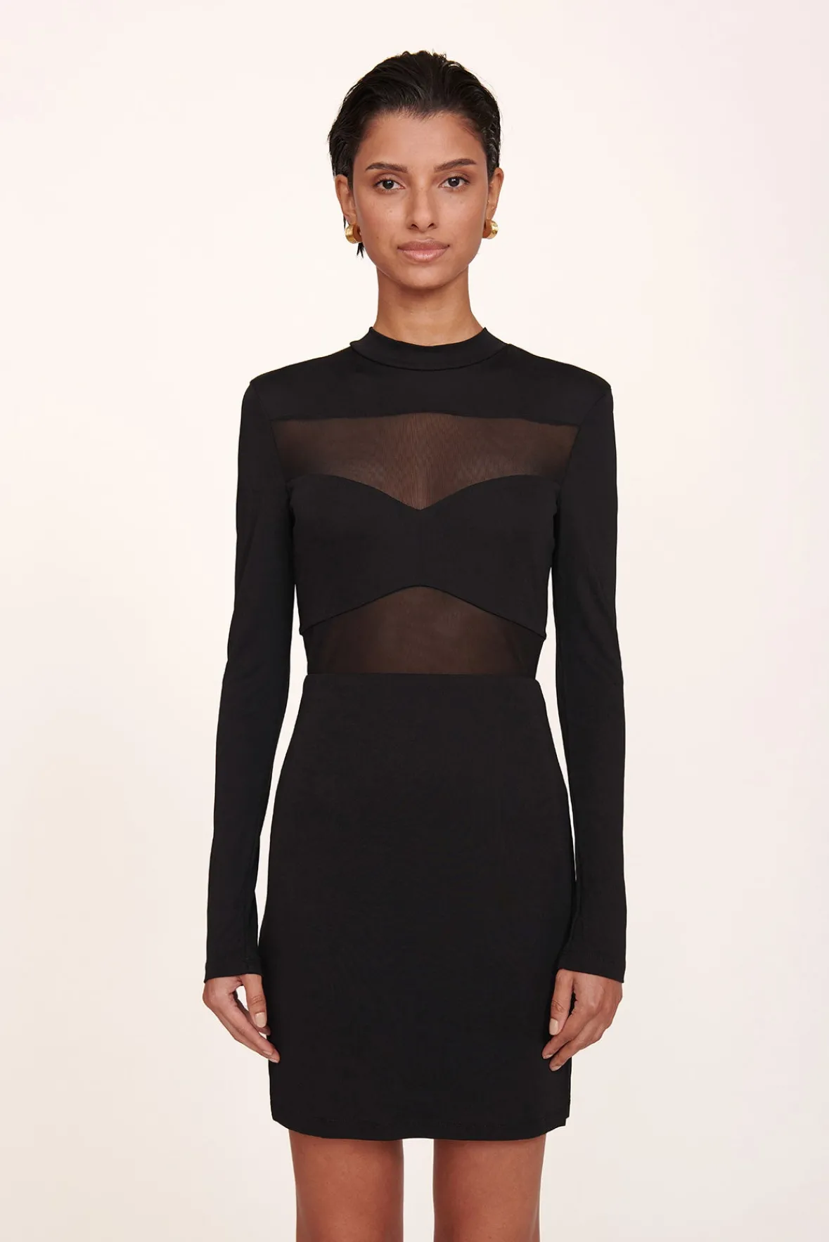 Dresses<STAUD MINI FALCON DRESS BLACK