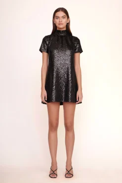 Dresses<STAUD MINI ILANA DRESS SEQUINS BLACK