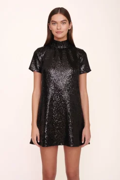 Dresses<STAUD MINI ILANA DRESS SEQUINS BLACK