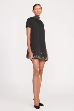 Dresses<STAUD MINI ILANA DRESS  BLACK SILVER BLACKSILVER