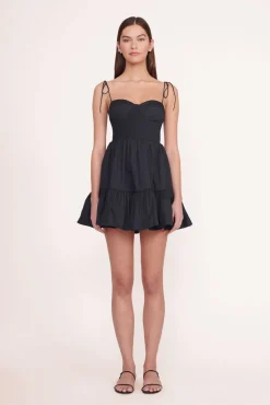 Poplin Shop|Dresses<STAUD MINI LANDRY DRESS BLACK