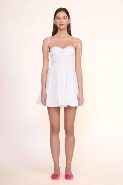 Poplin Shop|Dresses<STAUD MINI LANDRY DRESS   WHITE