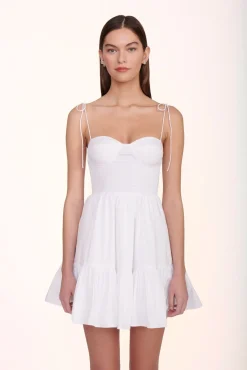 Poplin Shop|Dresses<STAUD MINI LANDRY DRESS WHITE