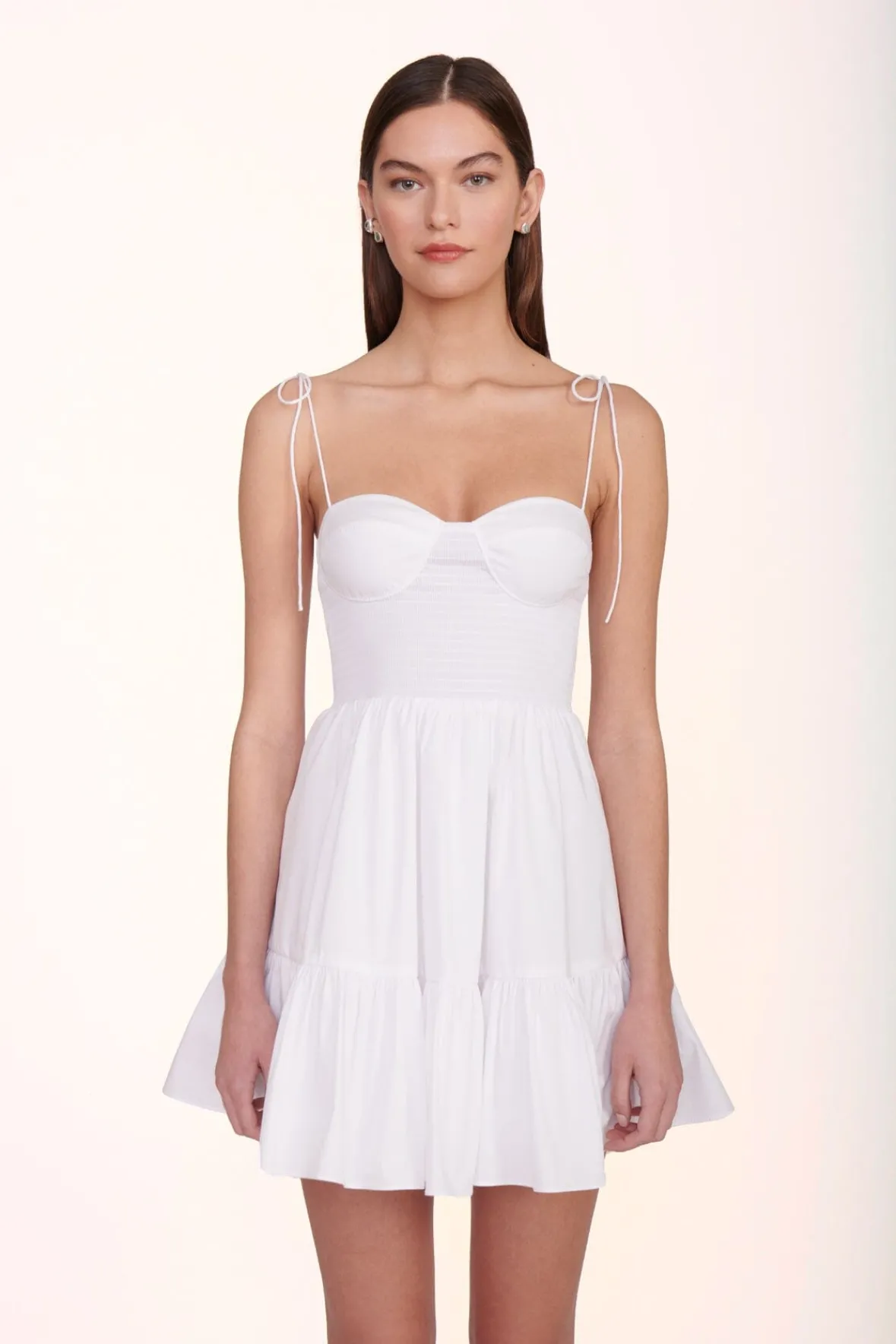 Poplin Shop|Dresses<STAUD MINI LANDRY DRESS WHITE