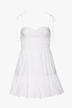 Poplin Shop|Dresses<STAUD MINI LANDRY DRESS WHITE