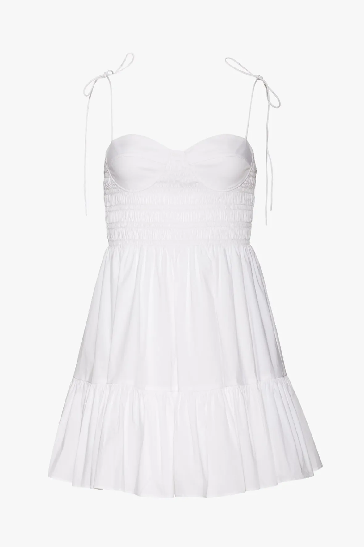 Poplin Shop|Dresses<STAUD MINI LANDRY DRESS WHITE