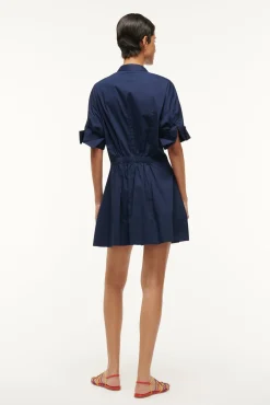 Poplin Shop|Dresses<STAUD MINI LORENZA DRESS   NAVY