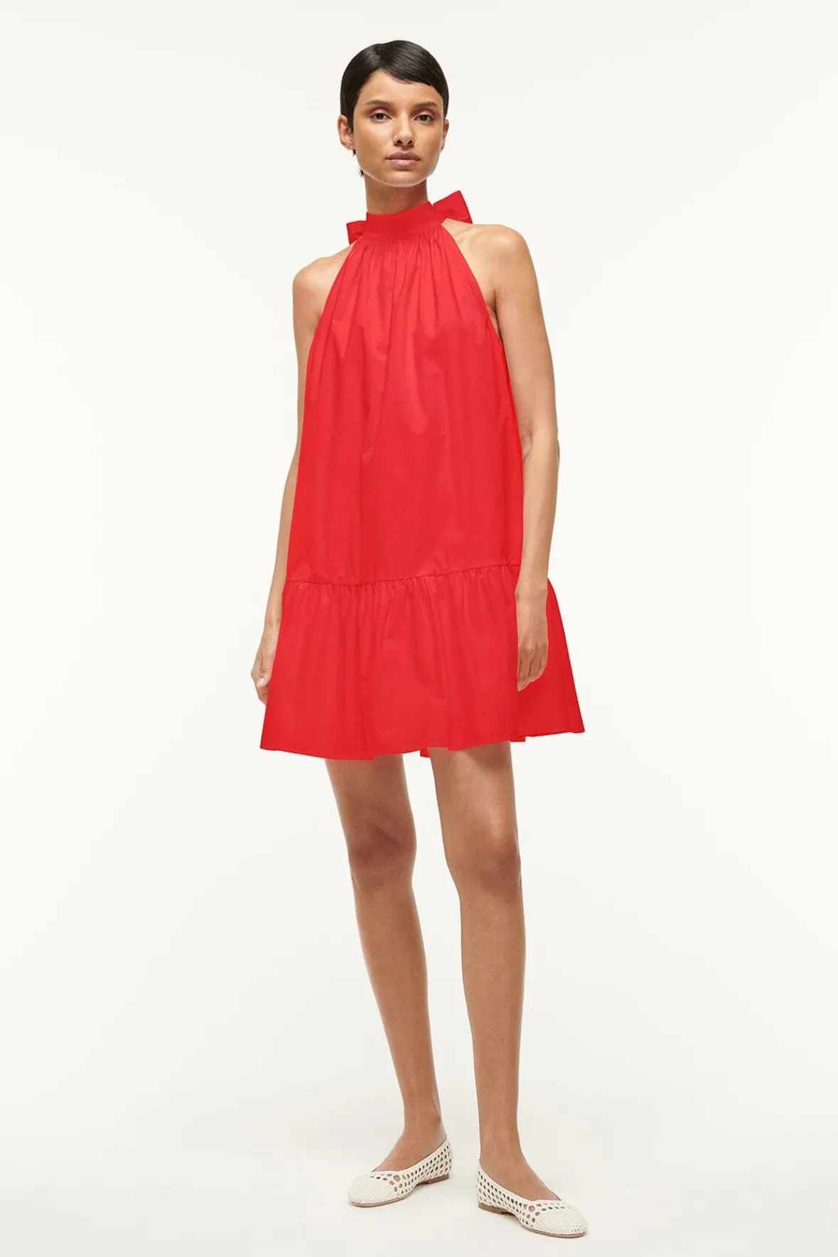 Poplin Shop|Dresses<STAUD MINI MARLOWE DRESS RED ROSE REDROSE