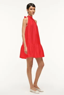 Poplin Shop|Dresses<STAUD MINI MARLOWE DRESS  RED ROSE REDROSE