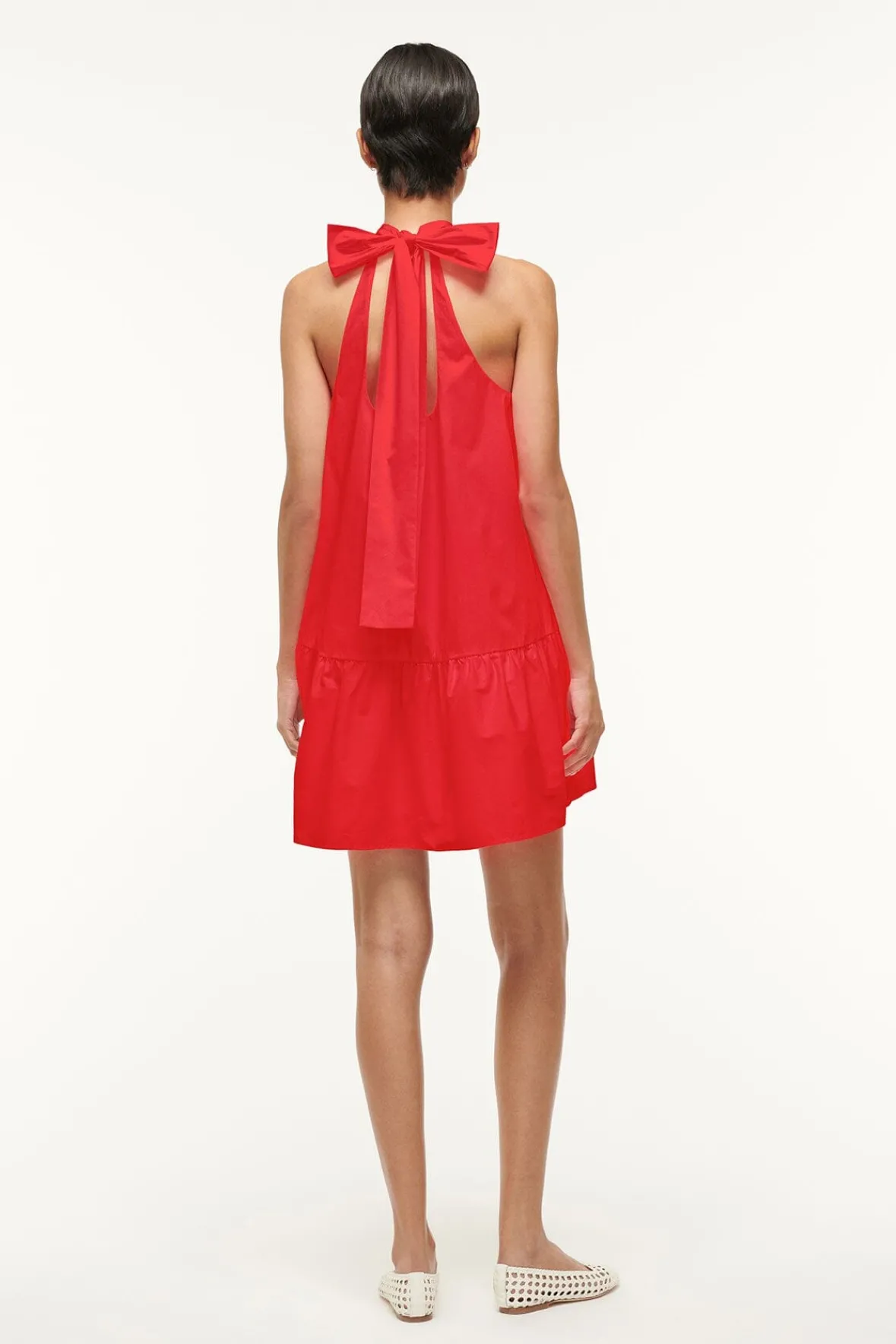 Poplin Shop|Dresses<STAUD MINI MARLOWE DRESS RED ROSE REDROSE