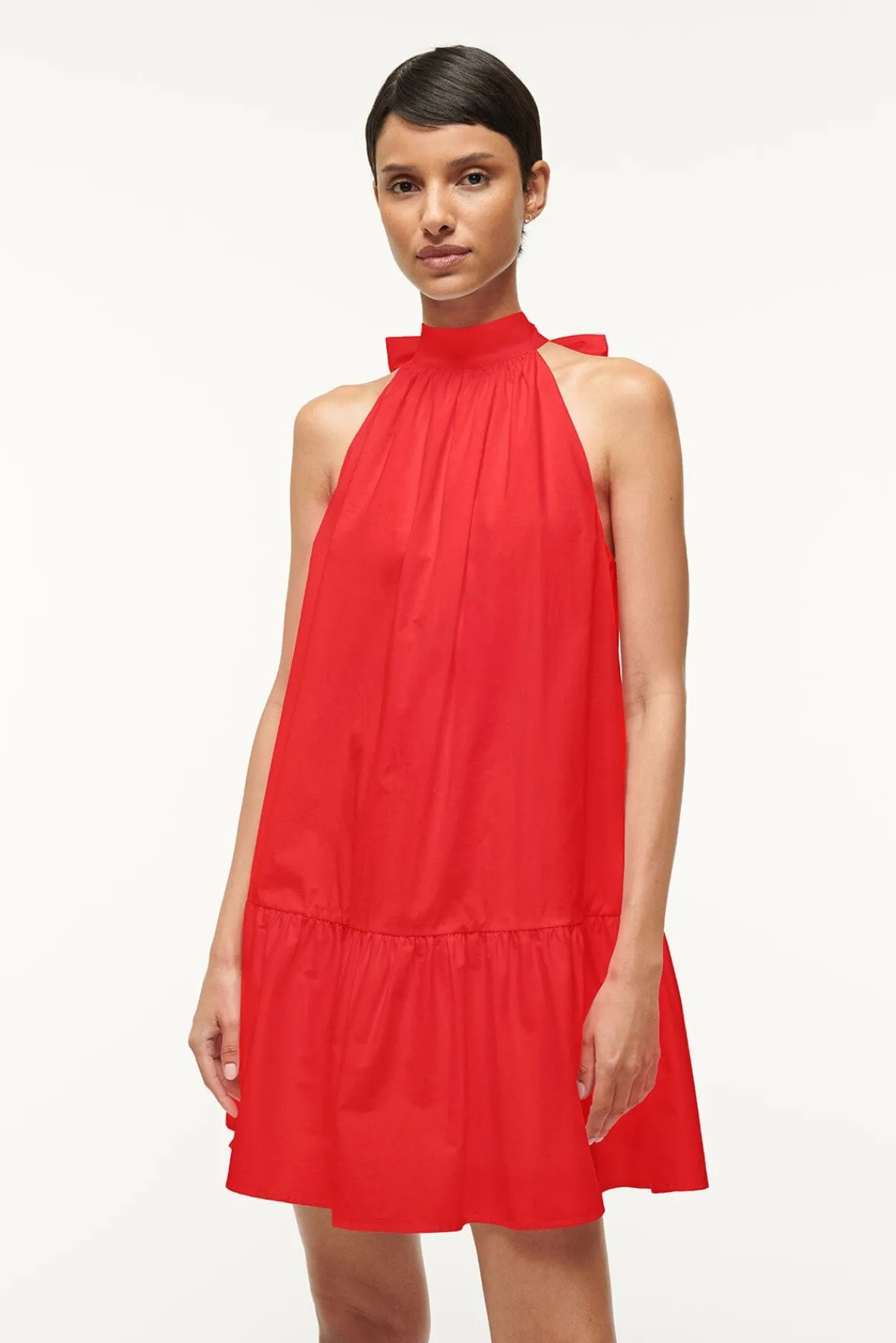 Poplin Shop|Dresses<STAUD MINI MARLOWE DRESS RED ROSE REDROSE