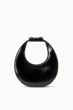 Moon<STAUD MINI MOON BAG   POLISHED BLACK
