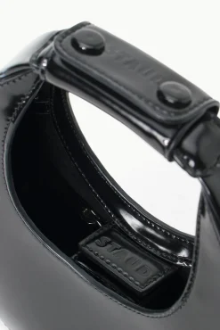 Moon<STAUD MINI MOON BAG   POLISHED BLACK
