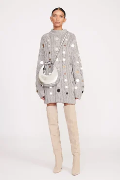Moon<STAUD MINI MOON BAG   CHROME