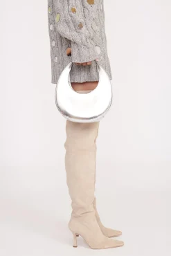 Moon<STAUD MINI MOON BAG CHROME