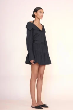 Poplin Shop<STAUD MINI SEA SKIRT   BLACK