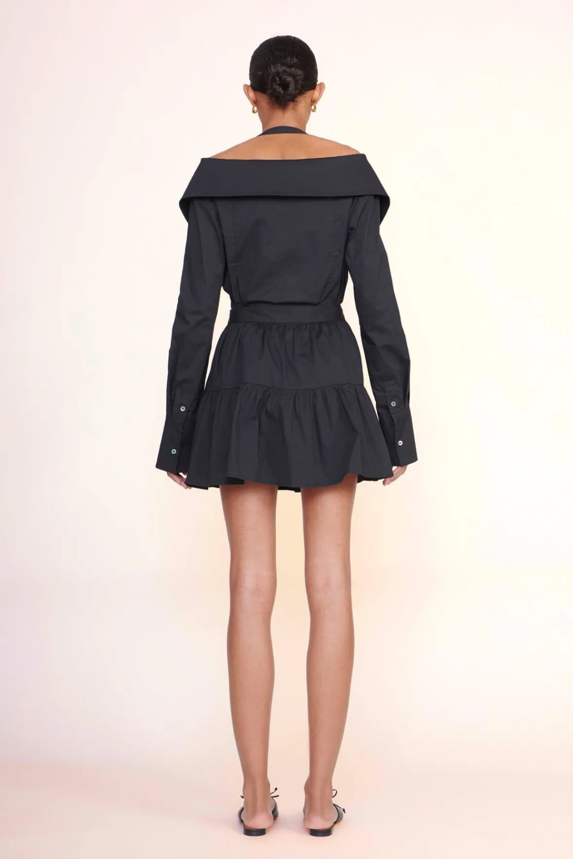 Poplin Shop<STAUD MINI SEA SKIRT BLACK