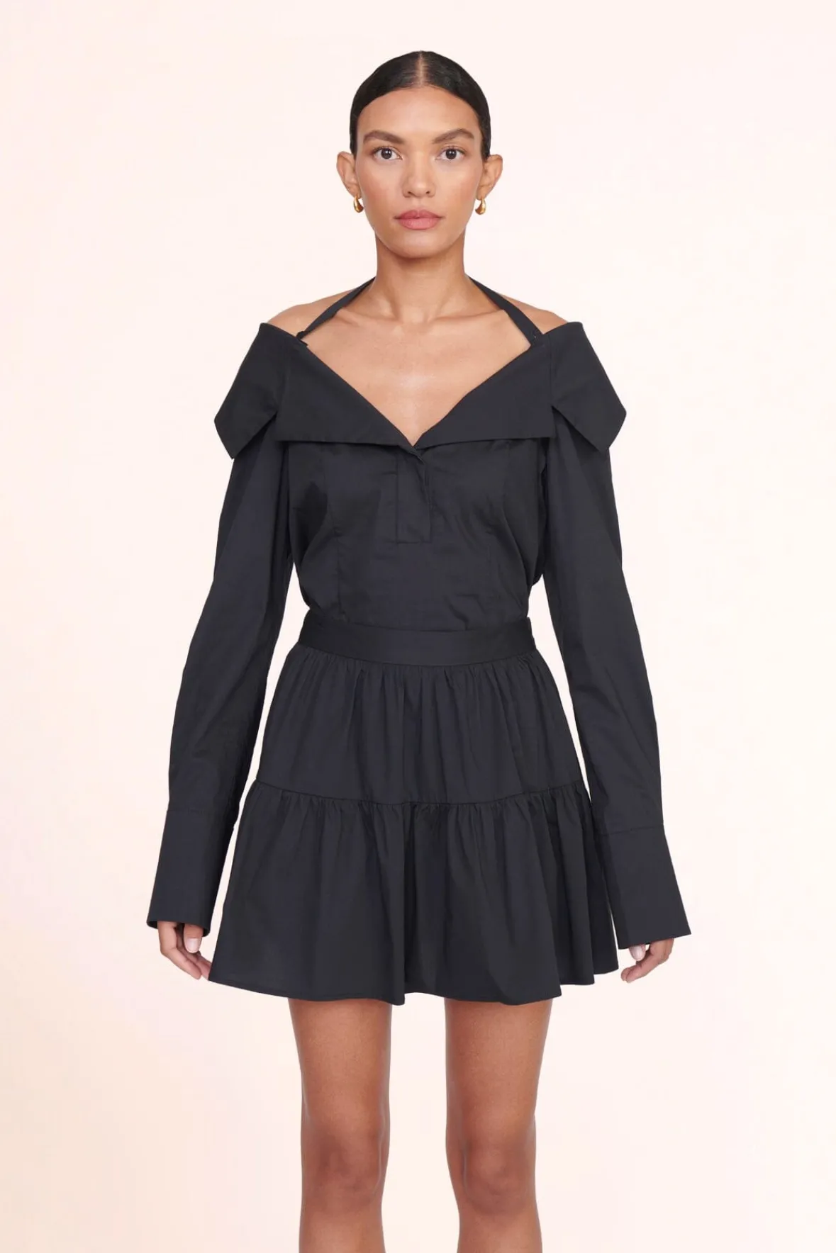 Poplin Shop<STAUD MINI SEA SKIRT BLACK