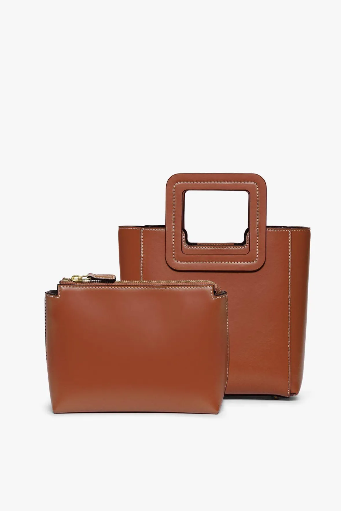 Crossbody|Totes<STAUD MINI SHIRLEY LEATHER BAG SADDLE
