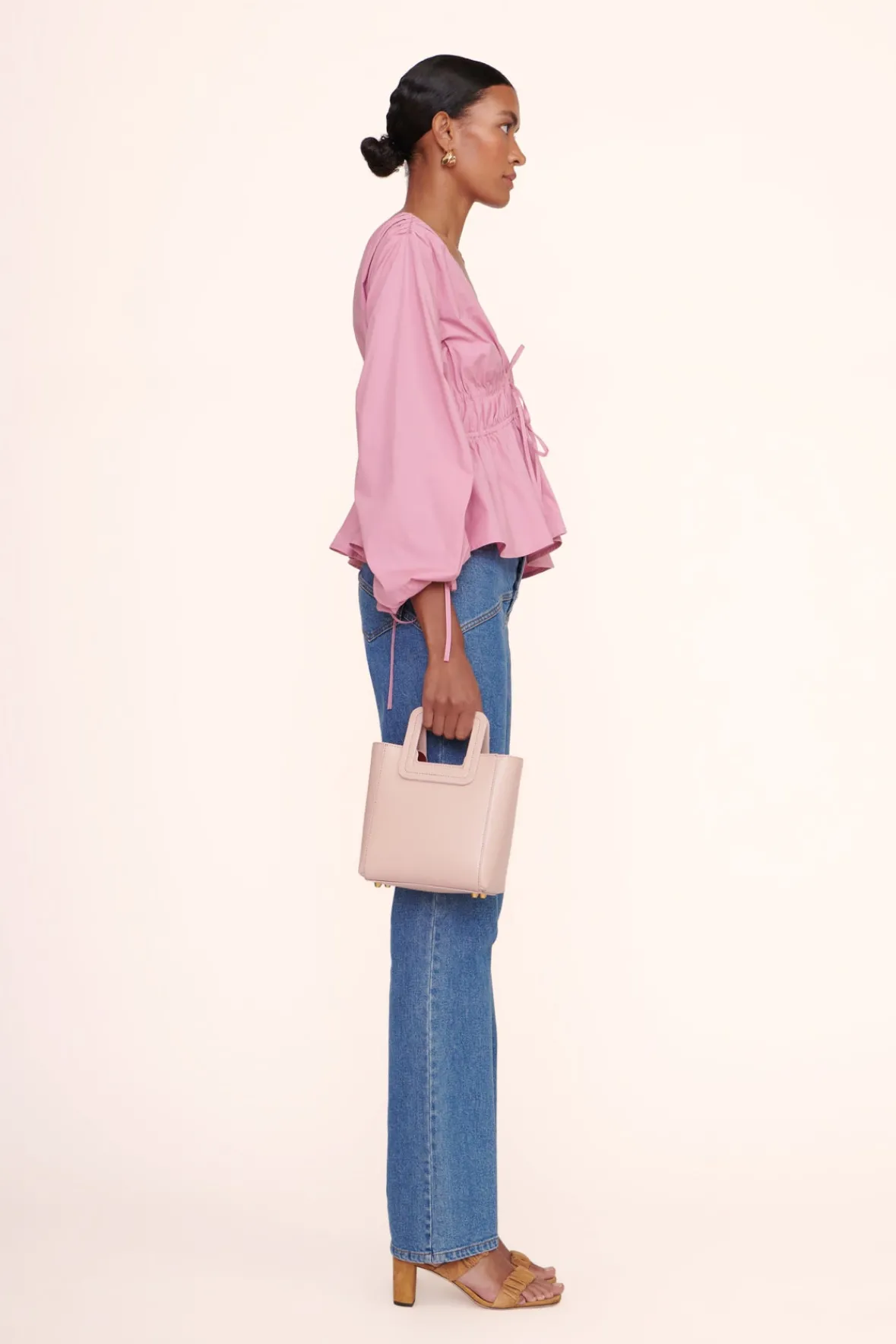 Crossbody|Totes<STAUD MINI SHIRLEY LEATHER BAG BLUSH