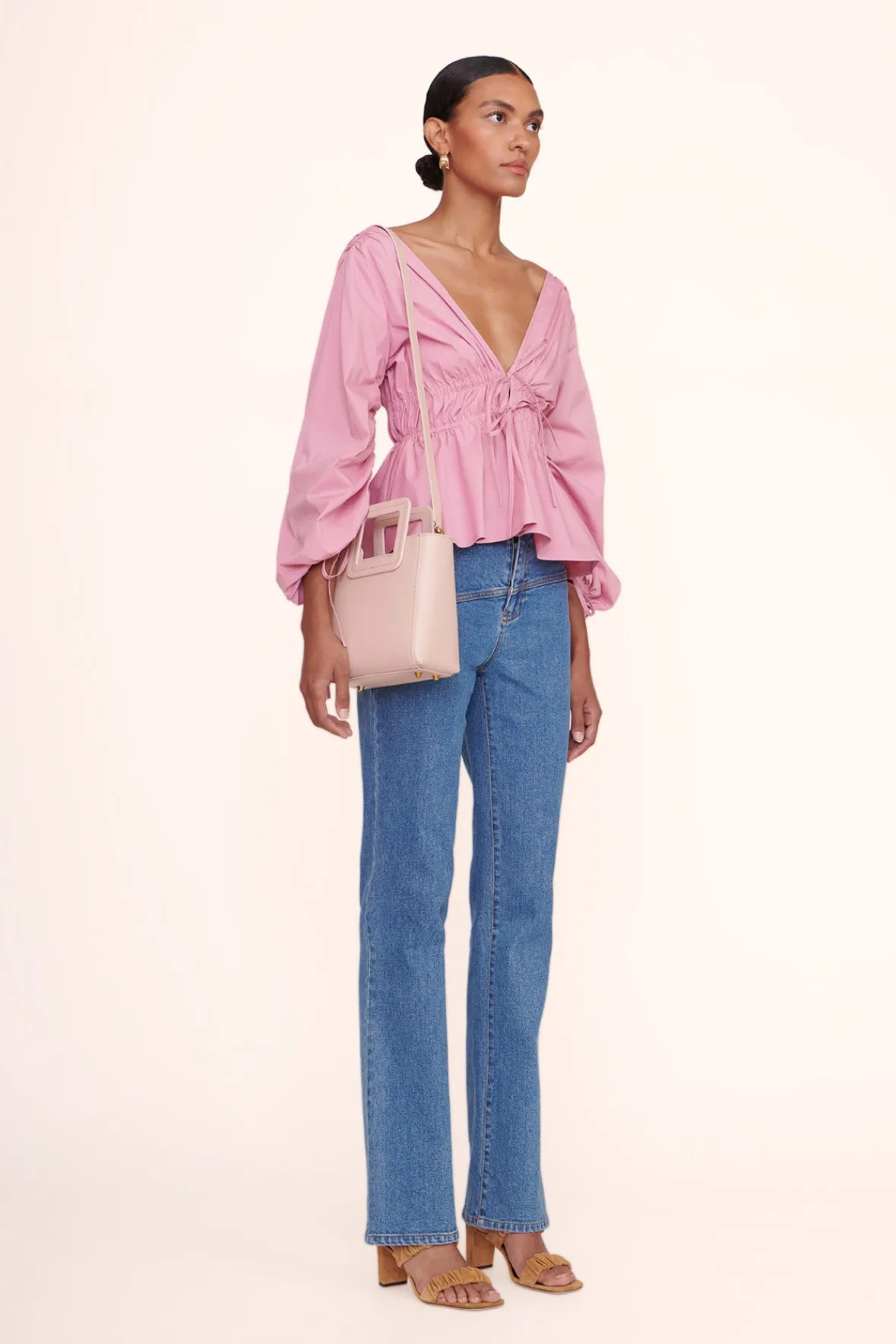 Crossbody|Totes<STAUD MINI SHIRLEY LEATHER BAG BLUSH