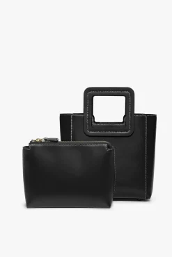 Crossbody|Totes<STAUD MINI SHIRLEY LEATHER BAG BLACK