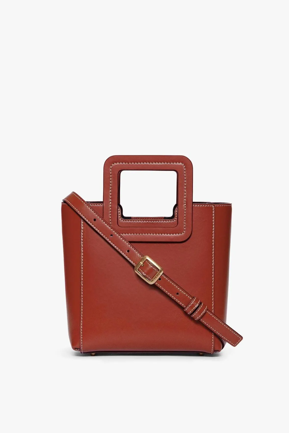 Crossbody|Totes<STAUD MINI SHIRLEY LEATHER BAG COGNAC