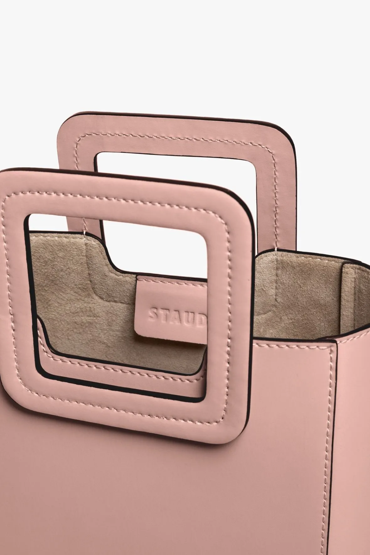 Crossbody<STAUD MINI SHIRLEY LEATHER BAG DARK BLUSH DARKBLUSH